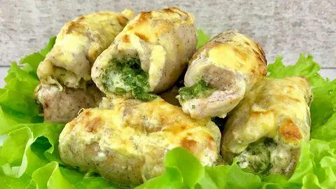 Рулет из курочки с сыром и грибами